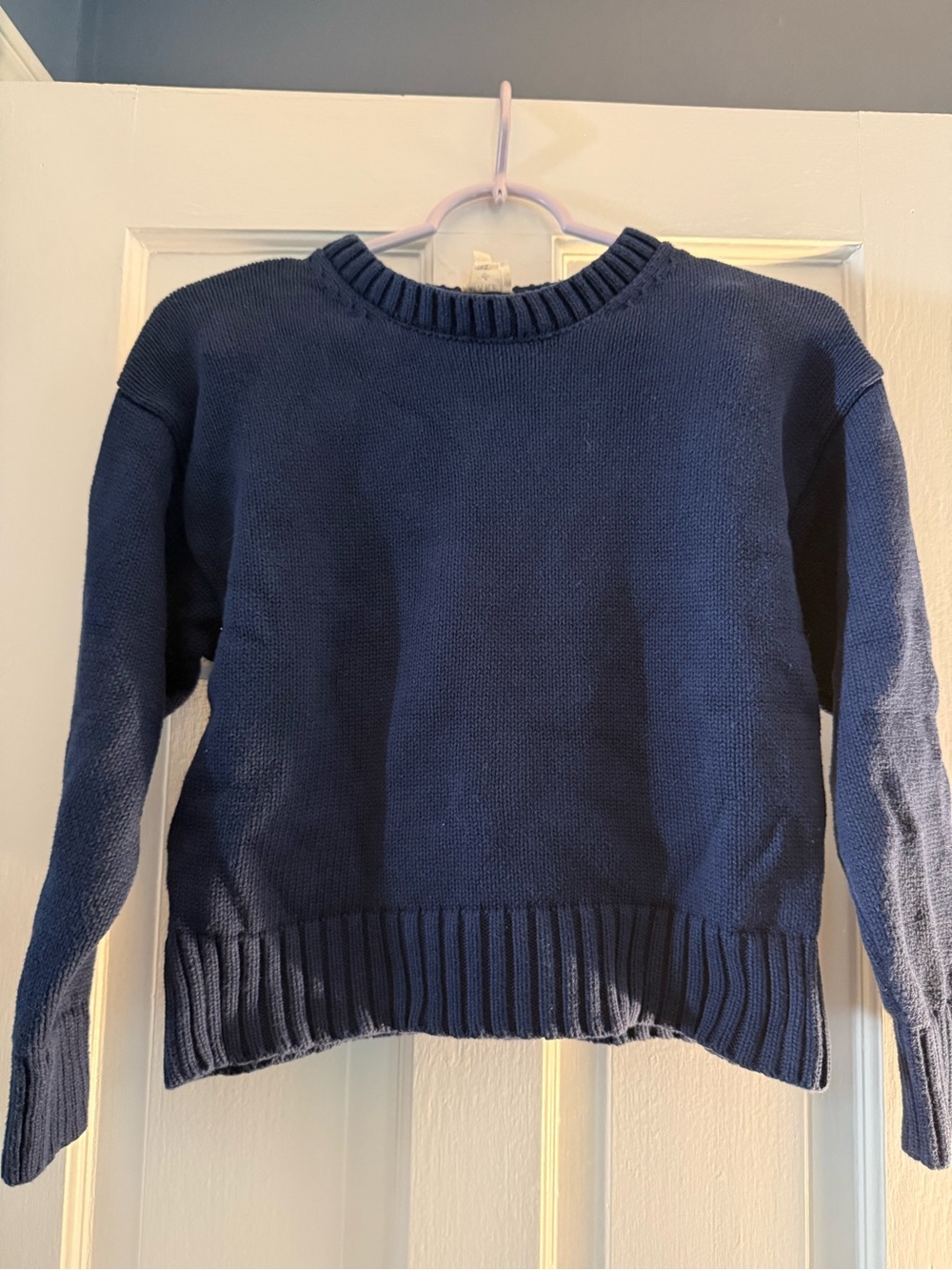 Classic Navy Crewneck Sweater - Women's Knit Pullover